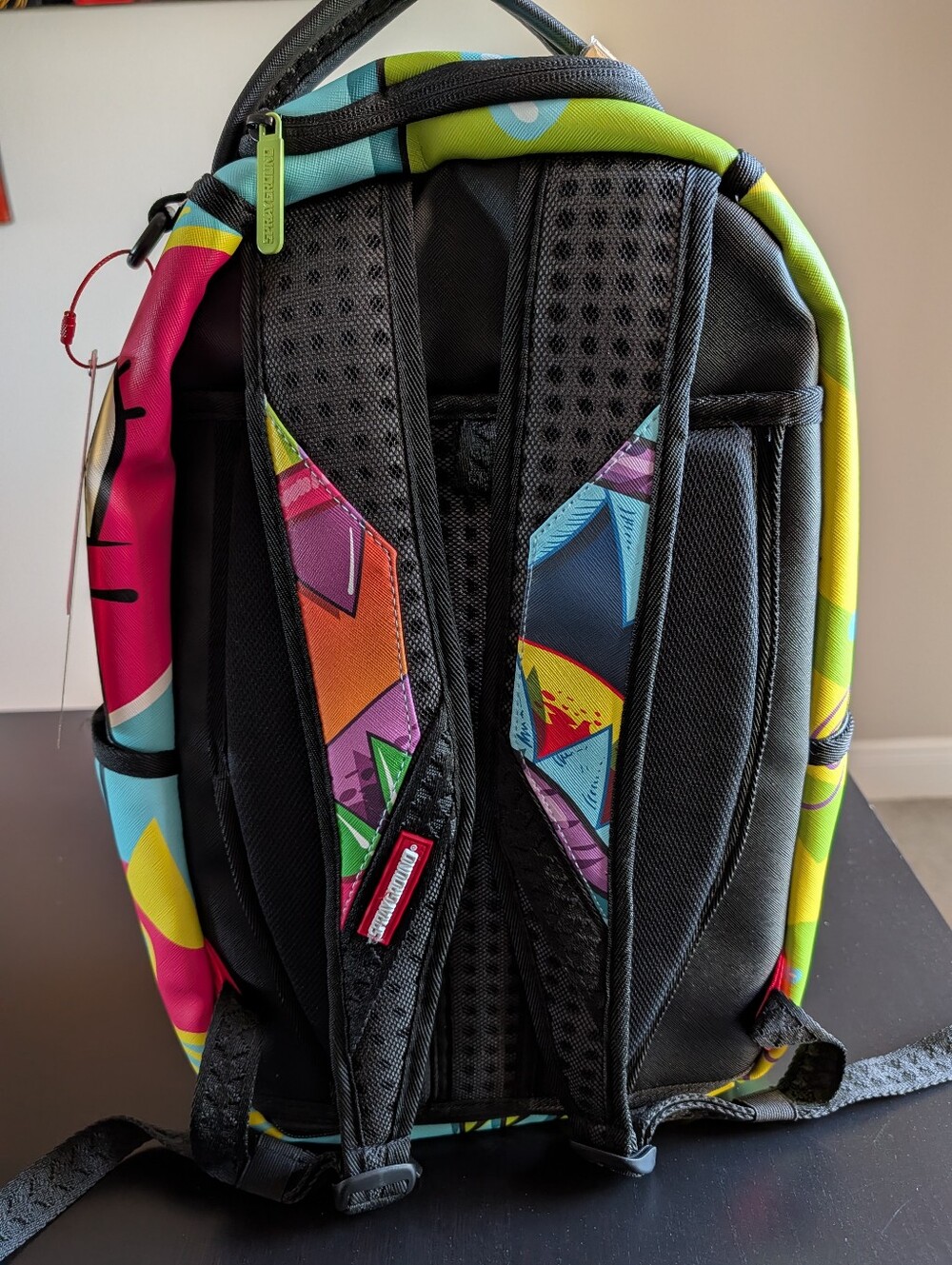 Sprayground Neon Shark Bite Backpack - Blue, Green, Yellow, Pink, Retired - Picture 3 of 11
